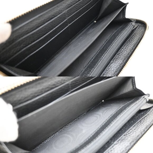 GUCCI Interlocking GG Tassel Long Zipper Around Wallet Leather Black GHW - Picture 9 of 16